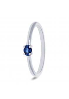 Miss Spring witgouden ring, Brilliantly, met ovale saffier MT.17+ - 603479 Miss Spring witgouden ring, Brilliantly, met ovale saffier MT.17+ - 603479